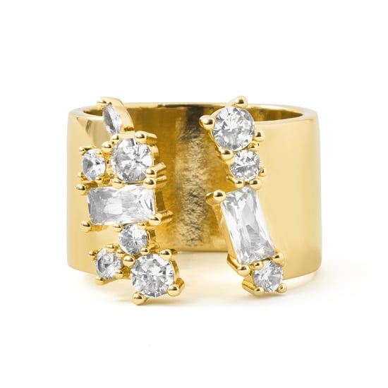 Luxenter-Ring aus brillantem Metall und Zirkonia-Legierung, gefertigt in 18-karat-Gelbgold – Legin - Image 6