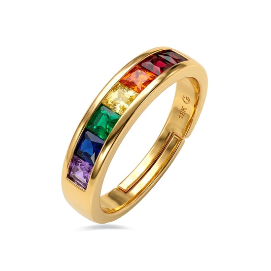 Luxenter Multicolor Zirconia Ring mit 18-karat-Gelbgold - Kasee - Image 1