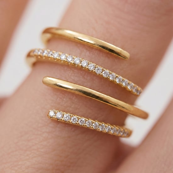 Luxenter-Ring aus brillantem Metall und Zirkonia-Legierung, gefertigt in 18-karat-Gelbgold - Isda - Image 4