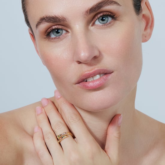 Luxenter-Ring aus Metalllegierung und mehrfarbigem Zirkonia, gefertigt in 18-karat-Gelbgold – Hagor - Image 2