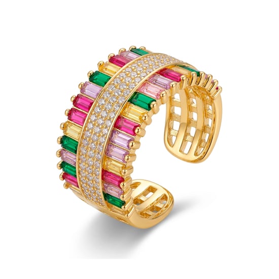 Luxenter Multicolor Zirconia Ring aus 18-karat-Gelbgold - Maku - Image 1