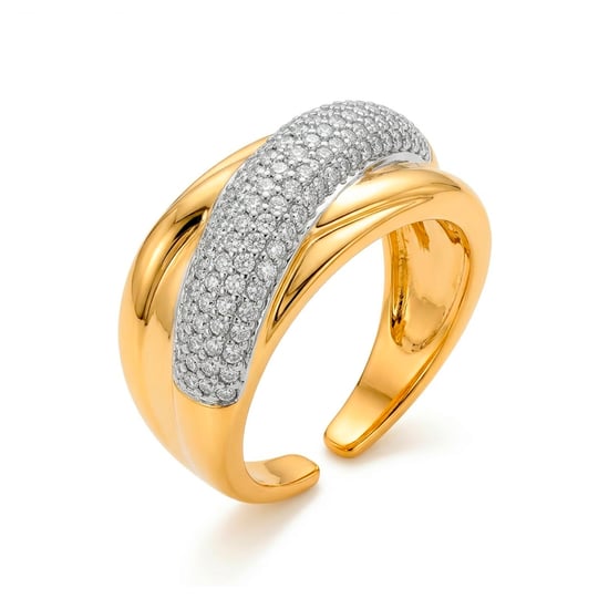Luxenter Ring mit funkelndem Zirkonia, 18 Karat Gelbgold-Finish – Samoi - Image 1