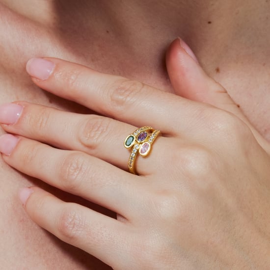 Luxenter-Ring aus Metalllegierung und mehrfarbigem Zirkonia gefertigt in 18-karat-Gelbgold – Folant - Image 4