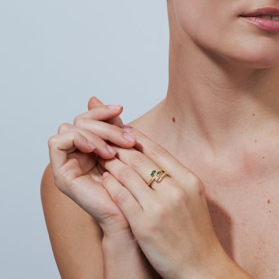 Luxenter-Ring aus Metalllegierung und mehrfarbigem Zirkonia gefertigt in 18-karat-Gelbgold – Folant - Image 5