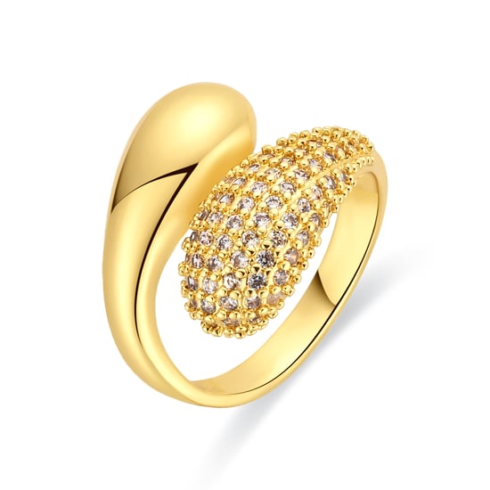 Luxenter-Ring aus brillantem Metall und Zirkonia-Legierung, gefertigt in 18-karat-Gelbgold – Hadar - Image 1