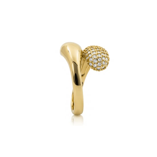 Luxenter-Ring aus brillantem Metall und Zirkonia-Legierung, gefertigt in 18-karat-Gelbgold – Hadar - Image 3