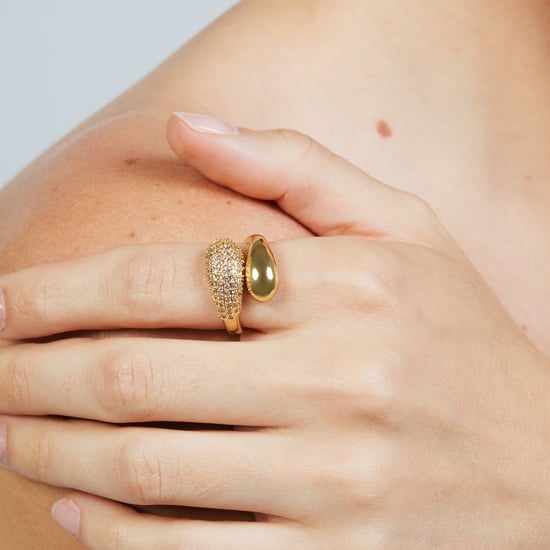 Luxenter-Ring aus brillantem Metall und Zirkonia-Legierung, gefertigt in 18-karat-Gelbgold – Hadar - Image 4