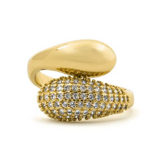 Luxenter-Ring aus brillantem Metall und Zirkonia-Legierung, gefertigt in 18-karat-Gelbgold – Hadar - Image 6