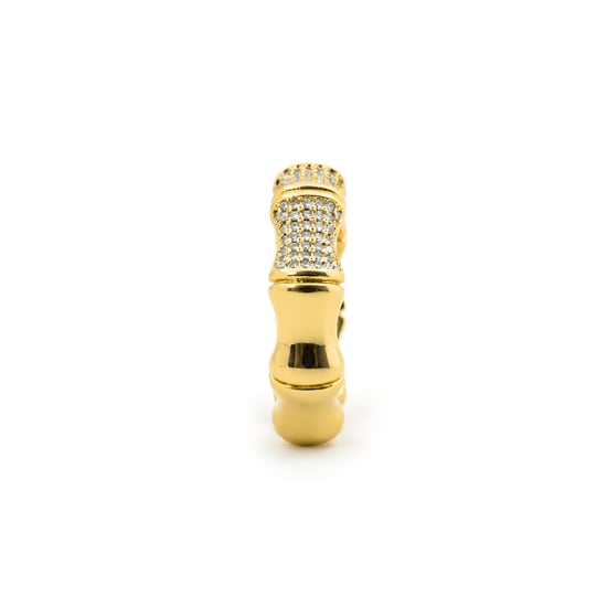 Luxenter-Ring aus brillantem Metall und Zirkonia-Legierung, gefertigt in 18-karat-Gelbgold - Rechi - Image 3
