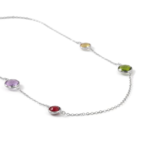 Luxenter-Halskette aus mehrfarbigem Metall und Zirkonia-Legierung, veredelt mit Rhodium – Dowka - Image 6
