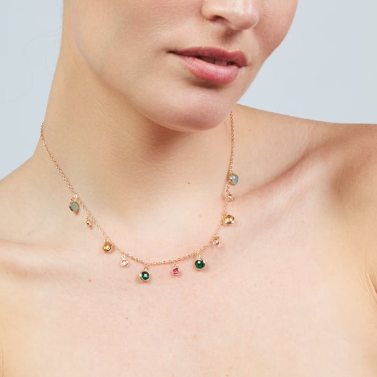 Luxenter-Halskette aus Metalllegierung und mehrfarbigem Zirkonia, gefertigt in 18-karat-Roségold – Huis - Image 4