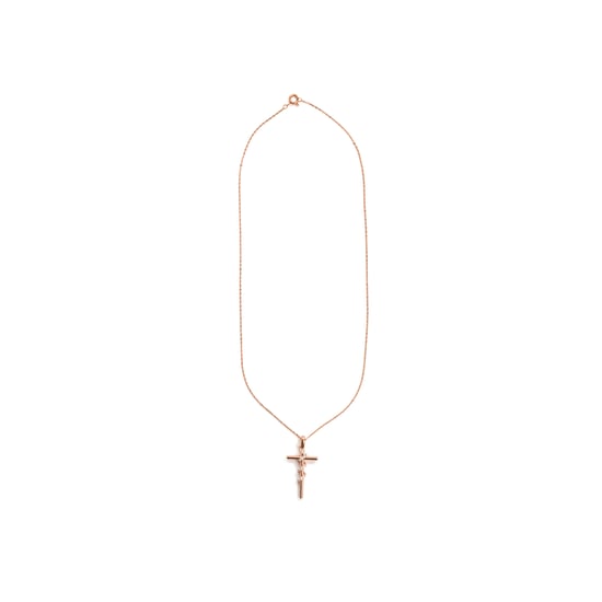 Luxenter-Halskette aus brillantem Metall und Zirkonia-Legierung, verarbeitet in 18-karat-Roségold – Cruz - Image 3
