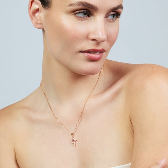 Luxenter-Halskette aus brillantem Metall und Zirkonia-Legierung, gefertigt in 18-karat-Roségold – Kailial - Image 5