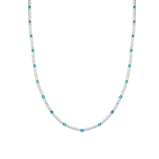 Luxenter 925 Sterlingsilber- und Aquamarin-Zirkonia-Halskette mit Rhodiumfinish – Deli - Image 1