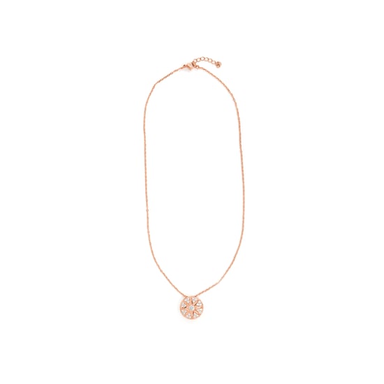 Luxenter-Halskette aus brillantem Metall und Zirkonia-Legierung, abgeschlossen in 18-karat-Roségold – Fredry - Image 3