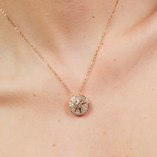 Luxenter-Halskette aus brillantem Metall und Zirkonia-Legierung, abgeschlossen in 18-karat-Roségold – Fredry - Image 4