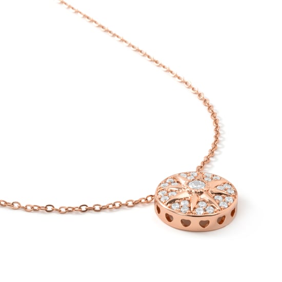 Luxenter-Halskette aus brillantem Metall und Zirkonia-Legierung, abgeschlossen in 18-karat-Roségold – Fredry - Image 6