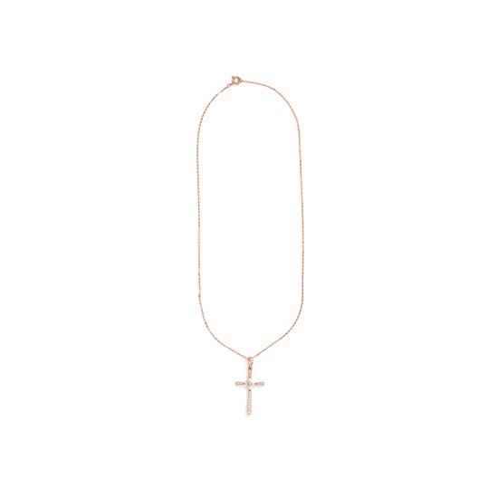Luxenter-Halskette aus brillantem Metall und Zirkonia-Legierung, verarbeitet in 18-karat-Roségold – Cruz - Image 2