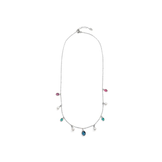 Luxenter-Halskette aus Metalllegierung und weißer Perle, abgeschlossen mit Rhodium – Sewi - Image 3