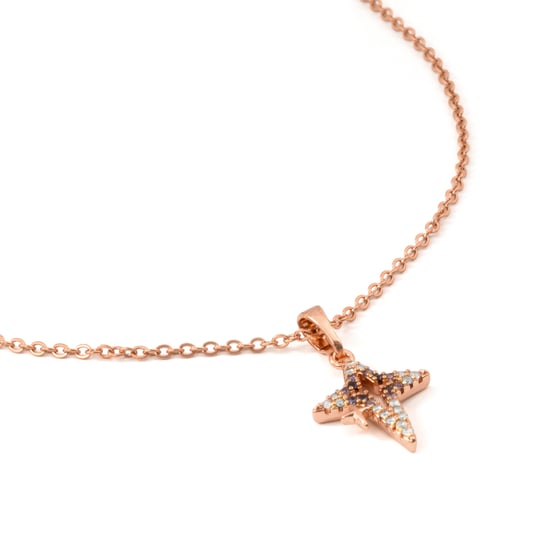 Luxenter-Halskette aus Metalllegierung und Rubinzirkonia, abgeschlossen in 18-karat-Roségold – Kailial - Image 2