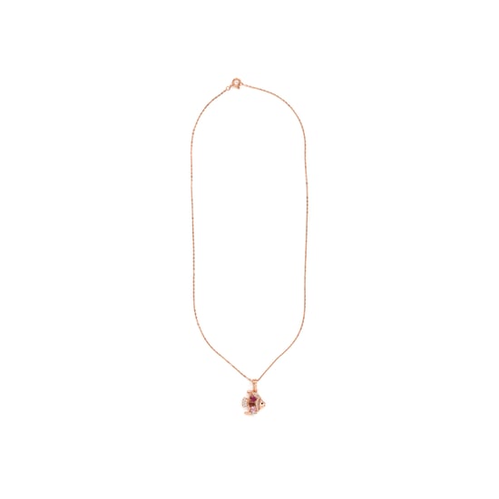 Luxenter-Halskette aus Metalllegierung und mehrfarbigem Zirkonia mit 18-karat-Roségold – Mahdas - Image 3