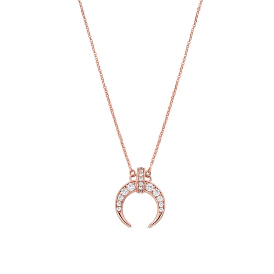 Luxenter-Halskette aus Legierungsmetall und brillantem Zirkonia, gefertigt in 18-karat-Roségold – Cali - Image 1