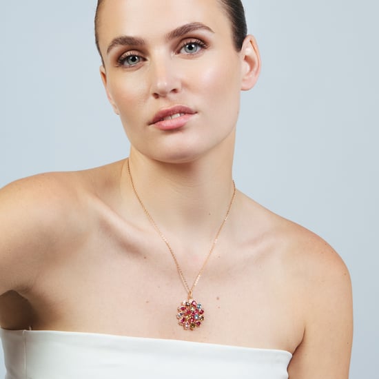 Luxenter-Halskette aus Metalllegierung und mehrfarbigem Zirkonia mit 18-karat-Roségold - Casil - Image 2