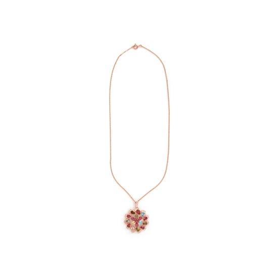 Luxenter-Halskette aus Metalllegierung und mehrfarbigem Zirkonia mit 18-karat-Roségold - Casil - Image 3
