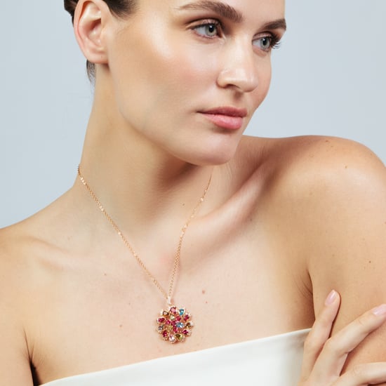 Luxenter-Halskette aus Metalllegierung und mehrfarbigem Zirkonia mit 18-karat-Roségold - Casil - Image 5