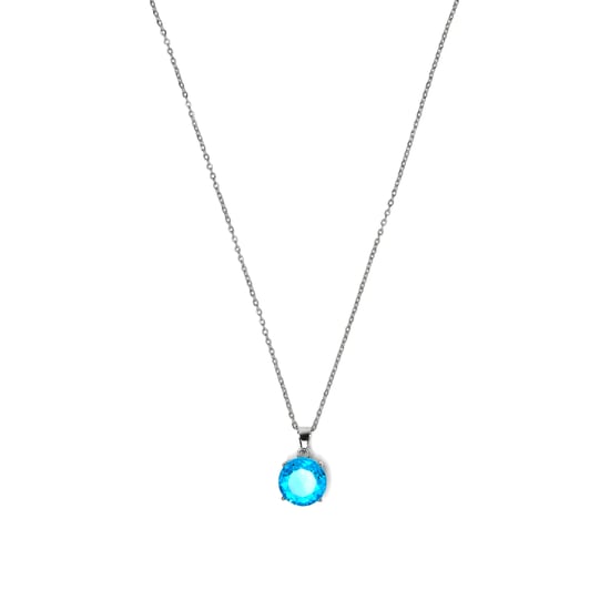 Luxenter-Halskette mit blauer Topas-Zirkonia in Silber – Amkru - Image 1