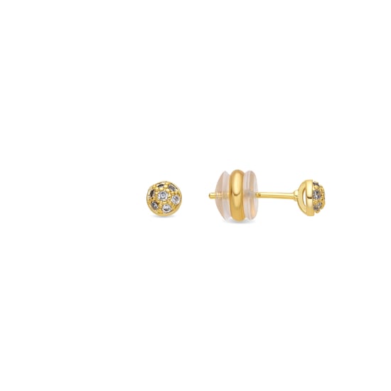 Luxenter Ohrringe mit 18-karätiger Gelbgold-Finish und funkelnden Zirkonia-Steinen – Chikra - Image 1