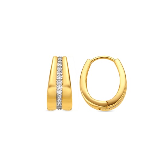 Luxenter Ohrringe in 18 Karat Gelbgold-Finish mit funkelnden Zirkonia-Steinen – Bardi - Image 1