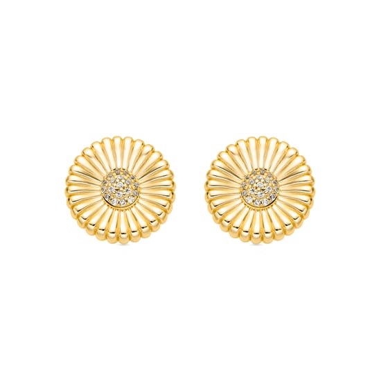 Luxenter Ohrringe aus 925er Sterlingsilber mit funkelnden Zirkonia-Steinen, 18 Karat Gold-Finish – Olie - Image 1