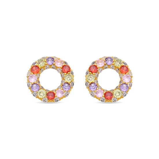 Luxenter Multicolor Zirconia-Ohrringe in 18-karat-Gelbgold - Kahaylo - Image 1