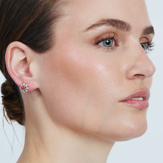 Luxenter-Ohrringe aus Metalllegierung und mehrfarbiger Zirkonia-Rhodium-Finish – Necoatl - Image 2