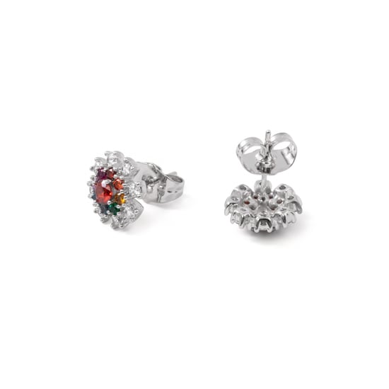 Luxenter-Ohrringe aus Metalllegierung und mehrfarbiger Zirkonia-Rhodium-Finish – Necoatl - Image 6