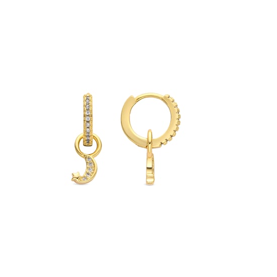 Luxenter Ohrringe mit 18-karätiger Gelbgold-Finish und funkelnden Zirkonia-Steinen – Lingma - Image 1