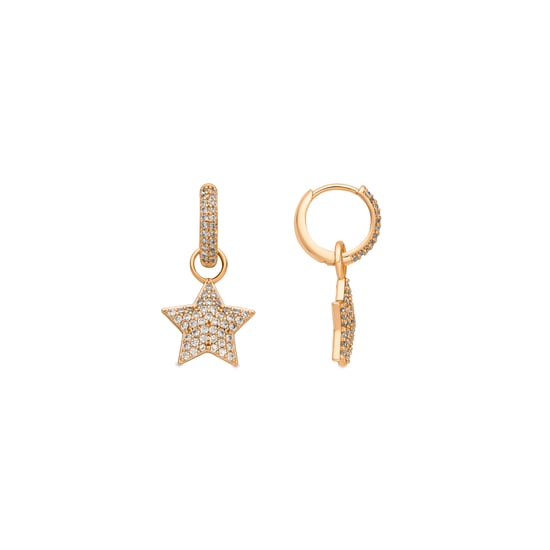 Luxenter Ohrringe mit 18 Karat Gelbgold-Finish und funkelnden Zirkonia-Steinen – Sasti - Image 1