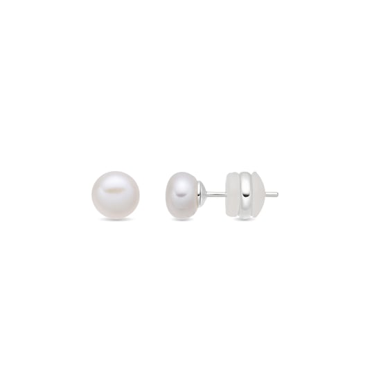 Luxenter weiße Perlenohrringe in Silber – Yairak - Image 1