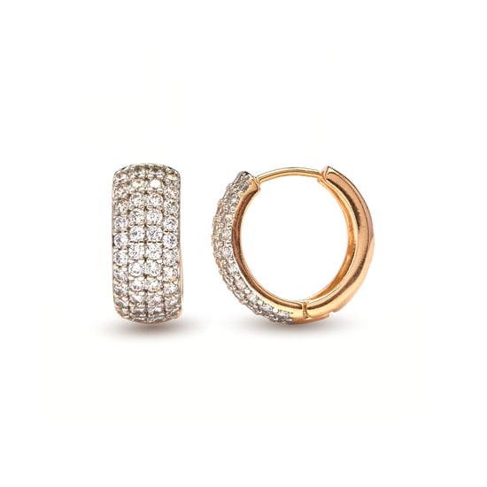 Luxenter Ohrringe mit Brillanz-Zirkonia, 18 Karat Gelbgold-Finish – Saniko - Image 1