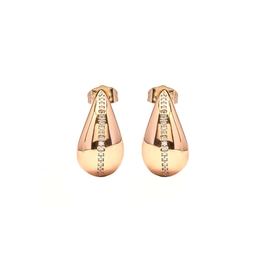 Luxenter Ohrringe mit Brillantstrass in 18 Karat Gelbgold-Finish – Sheeda - Image 1