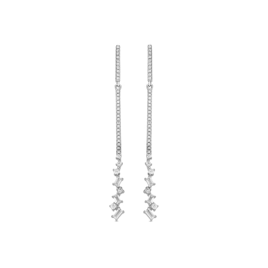 Luxenter 925 Sterlingsilber- und Brilliant Zirconia-Ohrringe mit Rhodium-Finish – Zener - Image 1
