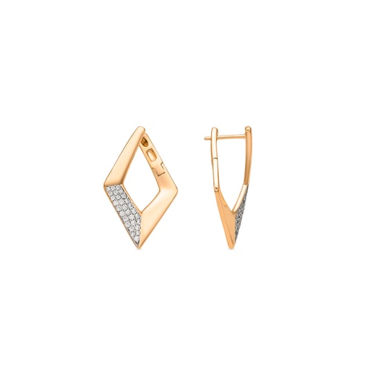 Luxenter Ohrringe mit 18-karätiger Gelbgold-Finish und brillantgeschliffenen Zirkonia – Ssara - Image 1