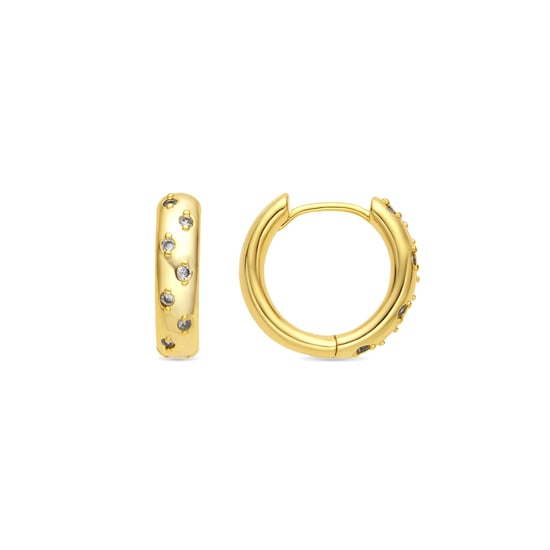 Luxenter Ohrringe mit 18 Karat Gelbgold-Finish und funkelnden Zirkonia – Yase - Image 1