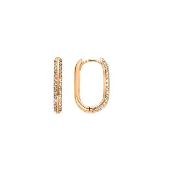 Luxenter Ohrringe mit 18 Karat Gelbgold-Finish und Brillantstrahl-Zirkonia – Moer - Image 1