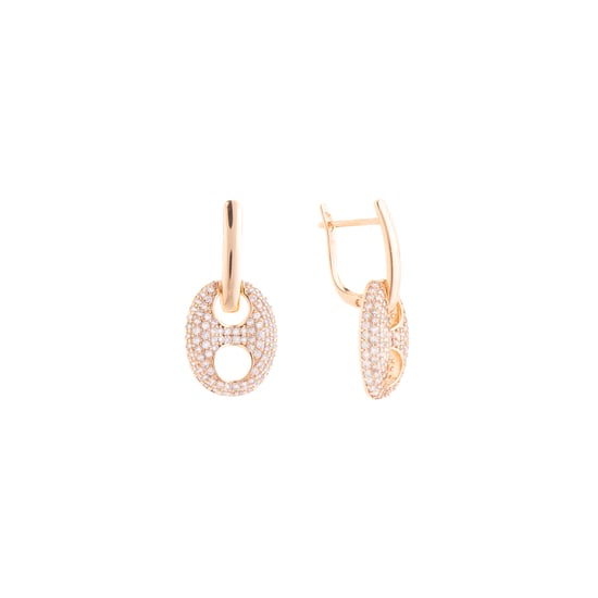 Luxenter Ohrringe mit 18 Karat Gelbgold-Finish und funkelnden Zirkonia-Steinen – Memat - Image 1