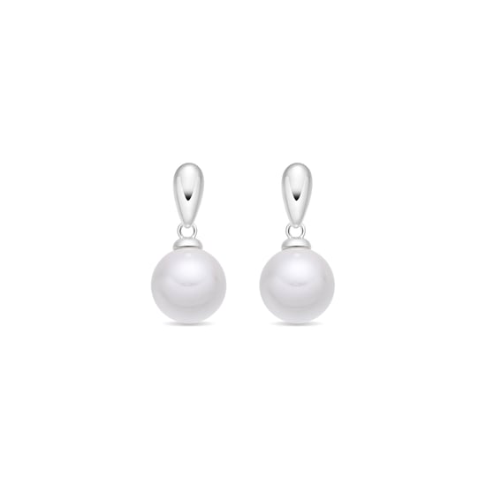 Luxenter White Pearl Ohrringe mit silberner Oberfläche – Mobe - Image 1
