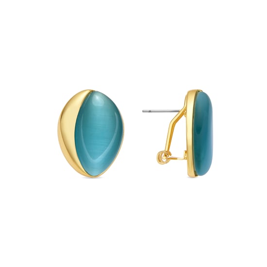 Luxenter-Ohrringe in 18-karat-Gelbgold und grünem Katzenaugen-Xorai - Image 1