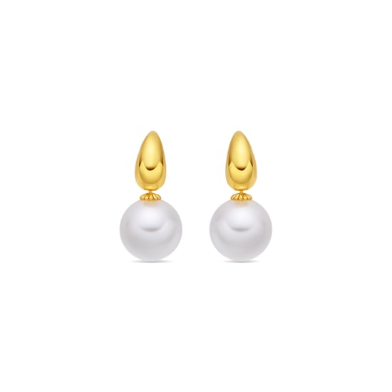 Luxenter White Pearl Ohrringe in 18-karat-Gelbgold - Rosmi - Image 1