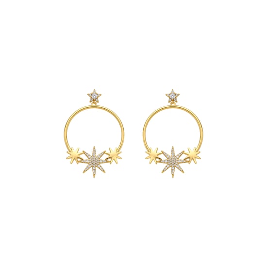 Luxenter Ohrringe mit 18 Karat Gelbgold-Finish und Brillanz-Zirkonia – Ilju - Image 1